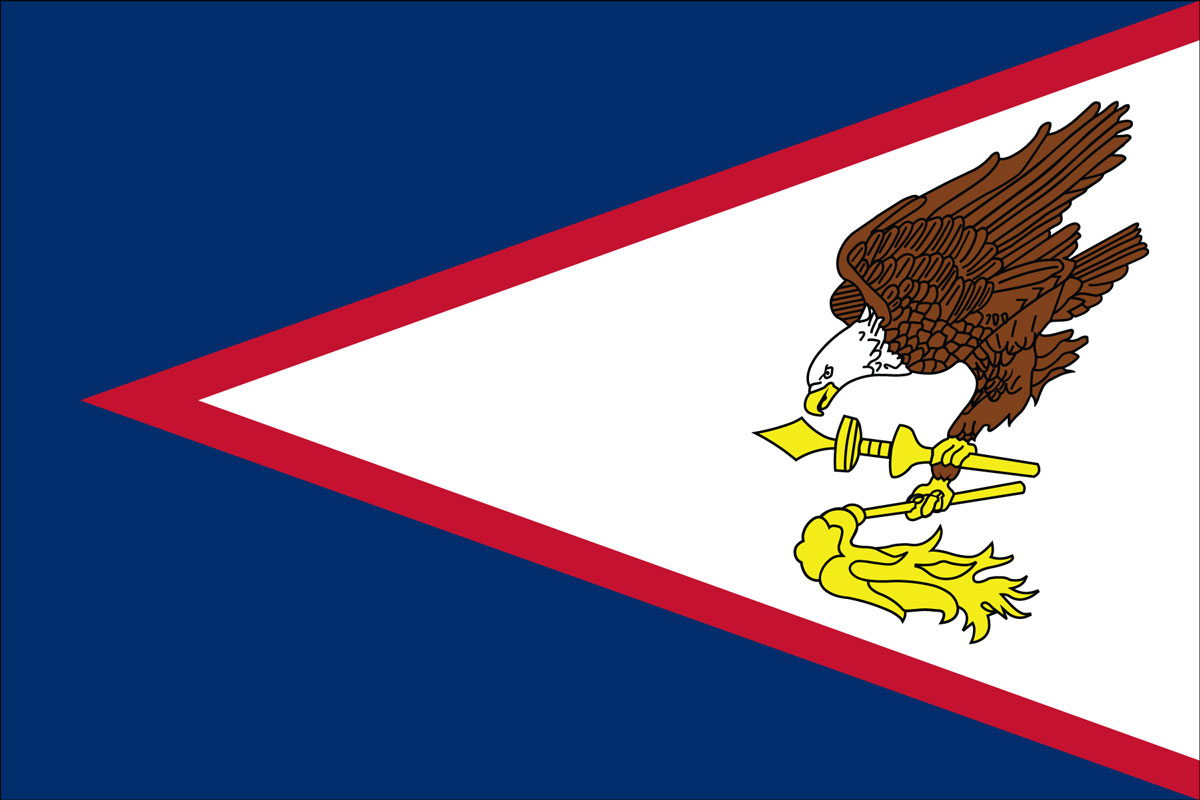 12x18" poly flag on a stick of Samoa, American 